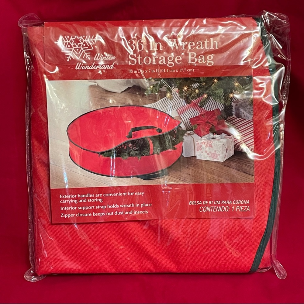 Winter Wonderland Wreath Storage Bag 36" X 7" NEW